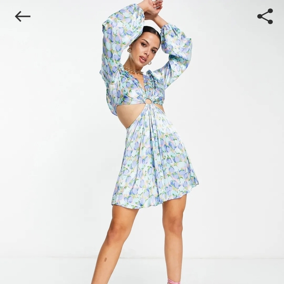 Topshop floral mini dress (Size 8) - Picture 4 of 7